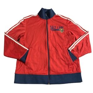 Adidas Real Salt Lake Track Jacket Mens L Red MLS Full‎ Zip 6807A